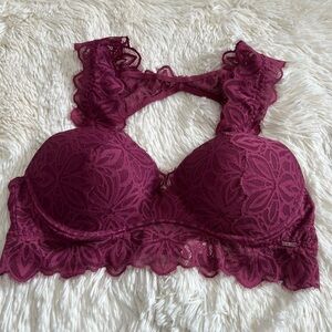 VS PINK women lace push up bralette size L